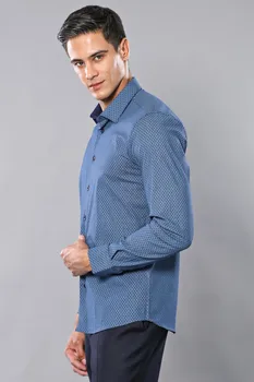 Raštuotas Mėlyna Ilgomis Rankovėmis Vyrų Marškinėliai Unimart Parduotuvė | Wessi