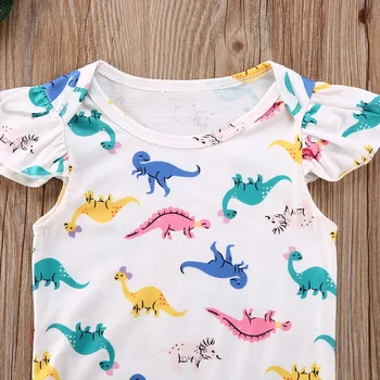 0-18M Vaikams Baby Girl Berniukas Romper Dinozaurų Spausdinti trumpomis Rankovėmis Vasarą Kūdikių Drabužiai Jumpsuit Kūdikių Drabužiai.
