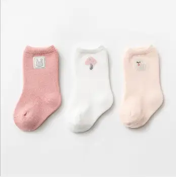 0-5Y 3Pairs 2021 m. pavasarį ir rudenį naujų kūdikių kojinės naujagimiui, neslidžia grindų kojinės vaikams adata audinio etiketės, kojinės