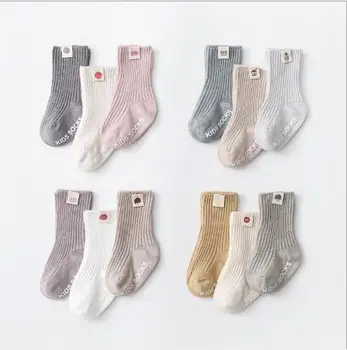 0-5Y 3Pairs 2021 m. pavasarį ir rudenį naujų kūdikių kojinės naujagimiui, neslidžia grindų kojinės vaikams adata audinio etiketės, kojinės