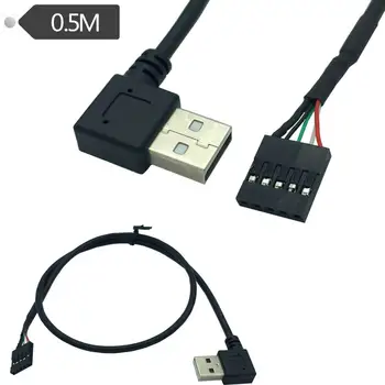 0CM 90 Laipsnių stačiu Kampu USB2.0 Vyrai Moterys 5 Pin Motininę Plokštę Dupont Extender Cable(USB2.0 M/5Pin)
