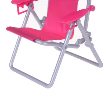 1:12 Masto Sulankstomas Deckchair Lounge Paplūdimio Kėdės Barbie Lėlės Namą Puikus Miniatiūrinės 12*11*19.5 cm