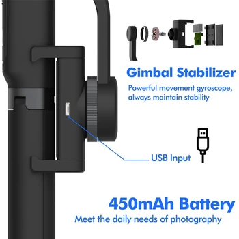 1 Ašis Nešiojamą Gimbal Stabilizatorius Išmanusis telefonas, Laiko galioja Objekto Stebėjimas, Pan-Tilt Trikojo su Built-In Bluetooth Nuotolinio