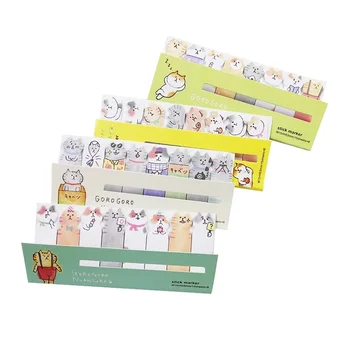 1 Paketas/daug Mini Mielas Kawaii Animaciją Kačių Memo Pad Sticky Notes Memo Sąsiuvinis Pastaba Popierius, Lipdukai, mokyklinės prekės