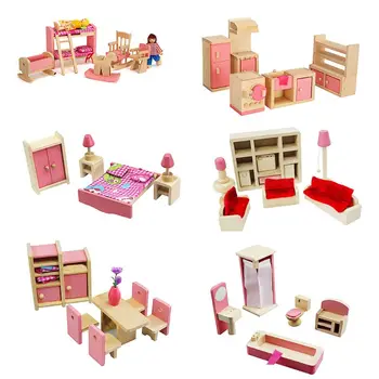 1 Set 1:12 Miniatiūrinės Lėlės Namas, Mediniai Baldai Vaiko Žaisti Žaislai Dovana Lėlių Gyvenimo Scenos Dekoras