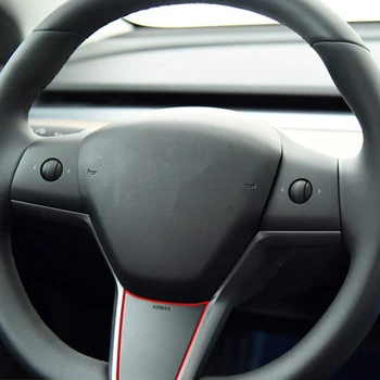 1 Vnt Minkštas Anglies Pluošto Automobilio Vairo Apdaila, Apdaila už Tesla Model 3 Priedai-Anglies Pluošto