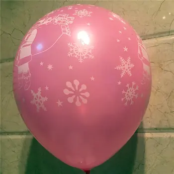 100 VNT Big Latekso balionas Linksmų Kalėdų spausdinti Festivalis Helio Pripučiami Apvalūs balionai Sniego vaikas globos šalis balionas