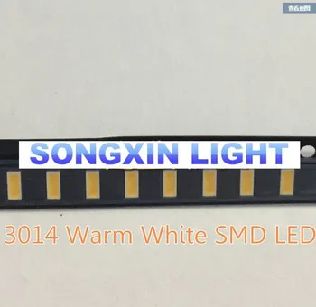 1000PCS 3014 šiltai Balta SMD LED Granulių 3.0-3.2 v 30mA 9-10LM 3.0*1.4 MM 3000-3200K