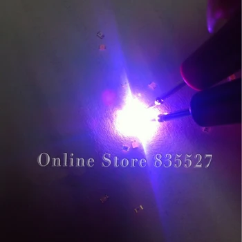 100VNT/DAUG SMD 0603 SMD šviesus UVB raudonos LED šviesos diodų (LED) 1608 violetinė