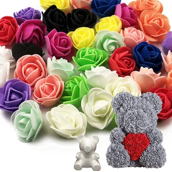100vnt Putų netikrą gėlių, rožės Padengia galvos dirbtinės gėlės pigūs DIY vestuvių dekoravimo, dovanų dėžutėje dirbtinių gėlių vadovai