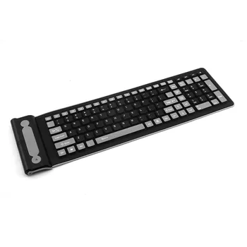 107 Klavišus anglų Klaviatūros Raidžių Silicio Teclado Išdėstymas Vandeniui 2.4 G Wireless Keyboard USB Imtuvas KOMPIUTERIUI Laptopo 429#2