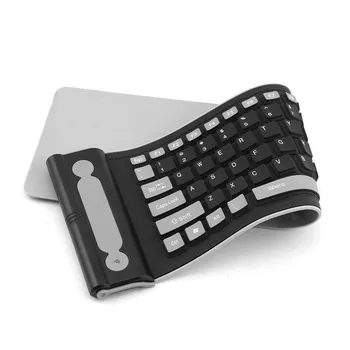 107 Klavišus anglų Klaviatūros Raidžių Silicio Teclado Išdėstymas Vandeniui 2.4 G Wireless Keyboard USB Imtuvas KOMPIUTERIUI Laptopo 429#2