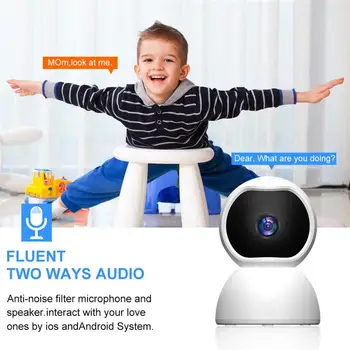 1080P Belaidžio ryšio Wi-fi IP Kamera Namų Apsaugos Kamera Baby Pet Vyresnysis Monitorius su 2-way Audio Judesio Detekcijos Naktinis Matymas