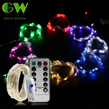10M USB LED Styginių Šviesos Spalvinga Vandeniui LED Varinės Vielos String Atostogų Pasakų Žibintai Kalėdų Šalis, Vestuvių Dekoravimas