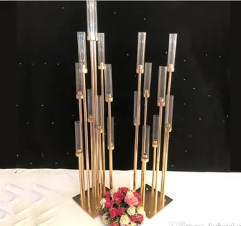 10VNT Metaliniai Žvakių Laikikliai Žvakidė Gėlių Vazos Vestuvių Stalo Puošmena Šviestuvai Ramstis Stovėti Kelio Vadovauti Šaliai Dekoro