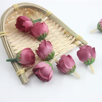 10vnt naujų rožių gėlių dirbtinių gėlių pumpurų ir gėlių vestuvių susitarimą medžiagos, puošyba netikrą gėlių