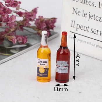 10vnt Subtilus 1/12 Miniatiūriniai Lėlių Priedai Mini Dervos Butelis Modeliavimas Vyno Butelis Gėrimo Modelis Žaislai