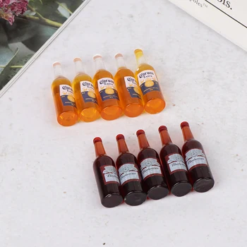 10vnt Subtilus 1/12 Miniatiūriniai Lėlių Priedai Mini Dervos Butelis Modeliavimas Vyno Butelis Gėrimo Modelis Žaislai