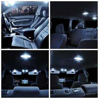 10vnt Super Ryškus Baltas LED Lemputes, Interjero Paketą Rinkinys 2003-2012 m. Honda Accord Žemėlapis Dome Licencijos numerio ženklo apšvietimo Žibintas
