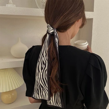 14 Stiliaus Zebras Spausdinti Dot Moterims Juostelės Hairband Elegantiškas Šilko Juostelės Mergaitėms Plaukų Juostelės Šalikas Galvos Apdangalai Mados Plaukų Aksesuaras