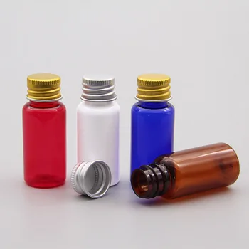 15ML 100vnt aliuminio dangteliu butelį, mėlyna/balta/ruda mažos talpos vandens medicina į butelius, plastiko buteliai su vidaus plug