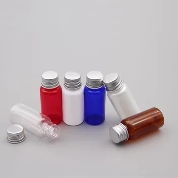 15ML 100vnt aliuminio dangteliu butelį, mėlyna/balta/ruda mažos talpos vandens medicina į butelius, plastiko buteliai su vidaus plug