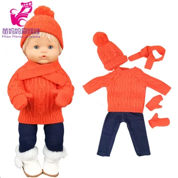 16 colių Nenuco, lėlės, kostiumai, megztinis skrybėlę, šaliką Ropa y su Hermanita 40 cm kūdikių lėlės drabužius dėvėti Kalėdų