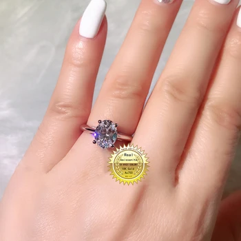 18K goldr žiedas 3ct D VVS moissanite Sužadėtuvių žiedas&Vestuvių Papuošalai su sertifikato 024