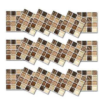 18Pcs 3D Lipnios Mozaikos Plytelių Lipduką Virtuvės/Vonios kambario Sienų Lipdukų Dekoras