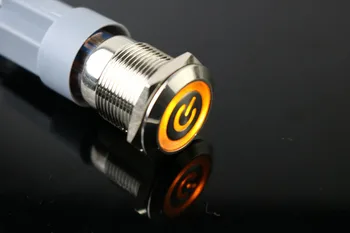 19mm Metalo Latching Fiksavimo Ragų Mygtukas Jungiklis LED Automobilių Auto Power 5V (12V 24V 110V, 220V Raudona Mėlyna Vandeniui Nerūdijančio Plieno