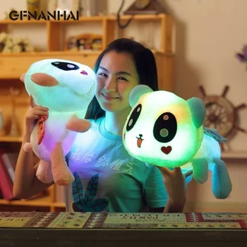 1pc 35/50cm Mielas Apšvietimo Gulėti Panda Pliušinis Žaislas kawaii Gyvūnų Panda Šviesos LED Žaislas Žėrintis Lėlės Gimtadienio Dovana Vaikams