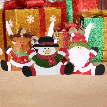 1pc Kalėdų Peilis Ir Šakutė Nustatyti Kalėdų Dekoracijos Kalėdų Peilis Ir Šakutė Įjungta Audinys Santa Claus Animacinis Personažas