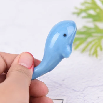 1Pc Mielas Nagų Šepetėliu Pen Stovo Keramikos Stovas Laikiklis Gyvūnų Delfinų Formos Manikiūro Meno Įrankis Atsitiktiniai Modelis