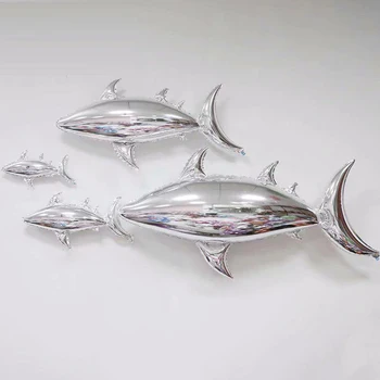 1pcs Silver Shark Balionas Aliuminio Folija Balionas Vaikams Gimtadienio Dekoravimas Balionais Reikmenys Kūdikių Dušas, Žaislai, Dovanos