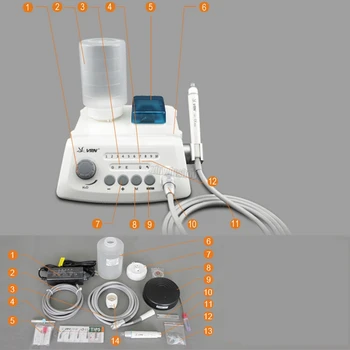 1Set VRN-A8 LED Bevielis Valdymo Auto-vandens Tiekimo EMS Suderinama dantų švaresnis Dantų Ultragarso Scaler Handpiece stomatologijai
