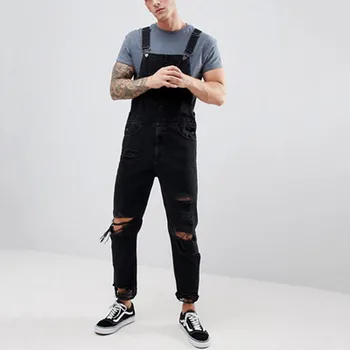 2 0 19Wish vyriškos petnešos džinsinio jumpsuits sudraskė super skylę kelnės