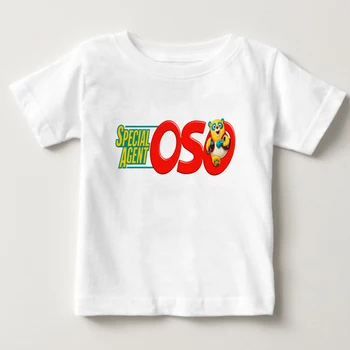 2-15Years 2020 Nauja Vaikų, Vaikų trumpomis Rankovėmis T Shirts Agentas Oso print t shirt Berniukas/Mergaitė, O-Kaklo medvilnės Marškinėliai camiseta
