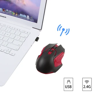 2.4 G Wireless Gaming Mouse USB Optinė Ergonomiška Kūrybos Mause 1600DPI 6Button Nešiojamų Gamer Pelė Dovanų PC Nešiojamas Overwatch