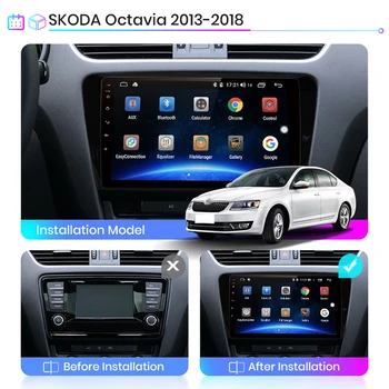 2 Din 10.1 colių Android 10 RDS DSP už Skoda octavia-2020 m. Automobilio Multimedijos Wifi GPS navigacijos sistema, Automobilio Radijo