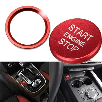 2 Pack Dekoratyvinis Vieną Mygtuką, Variklis, Start Stop Mygtukas Padengti Trim Tinka Audi Q5 8R 2009-2017