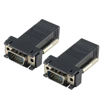 2 Vnt VGA Extender Vyrų Lan Cat5 Cat5e RJ45 Ethernet Moterų Adapteris Jungties TOFOCO