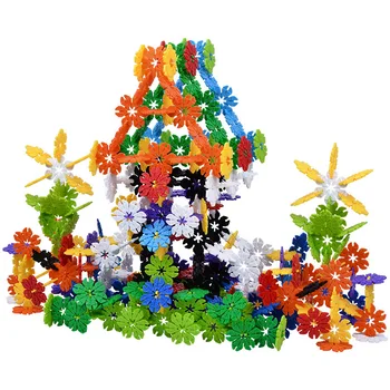 200/380pcs Plastiko Lapų Blokai Snaigės Blokai Modelio kūrimo Rinkinys, Vaikų meninio Švietimo Žaislai Vaikams Dovanų