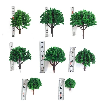 2017 m. Tik Pardavimas 10vnt/set Sumaišyti Masto Smėlio Stalo Modelis Medžių Geležinkelio Namas Gatvės Išdėstymo, Kraštovaizdžio Dirbtinės Plastikinės Aukštis