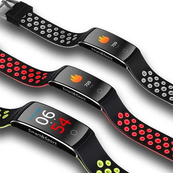 2018 Vandeniui smart juosta širdies ritmo monitorius fitneso apyrankę kraujo spaudimas 0.96 colių spalvotas ekranas apyrankė sporto vyrai moterys