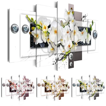 2019 5VNT/Mados Sienos Meno Tapybos Drobės Orchidėja Gėlė Modernių Namų Apdailos,Pasirinkti Spalvą Ir Dydį(be Rėmelio)