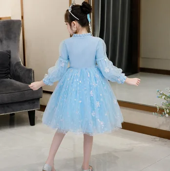 2020 M. Elsa Suknelė 2 Nauja Suknelė Mergaitėms Princesė Nustatyti Kalėdų Cosplay Anna Gimtadienio Ilgomis Rankovėmis Elza Kostiumas Vaikams Vestidos