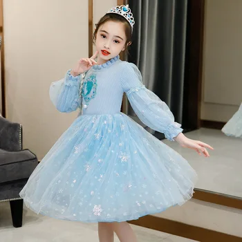 2020 M. Elsa Suknelė 2 Nauja Suknelė Mergaitėms Princesė Nustatyti Kalėdų Cosplay Anna Gimtadienio Ilgomis Rankovėmis Elza Kostiumas Vaikams Vestidos