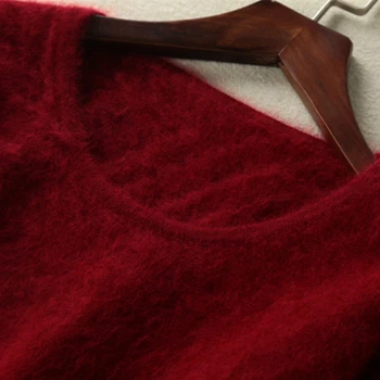 2020 m. Rudens Žiemos Moterų Megztinis Mink Kašmyrui Megztiniai Ir Megztinis Minkštas Šiltas Viršūnes, O Moterų-kaklo, ilgomis Rankovėmis Pagrindinis Megztinis