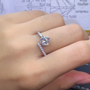 2020 naują traškučių moissanite žiedas moterims, papuošalai, sužadėtuvių žiedas, vestuvių 925 sidabro spalvos reguliuojamo dydžio gimtadienio dovana