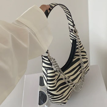 2020 Retro Zebra Modelis Pažastų Maišelį prancūzijos Pečių Maišą Nešiojamų Ponios Maišelį Mados Atsitiktinis Moterų Piniginės ir Rankinės Sac A Main